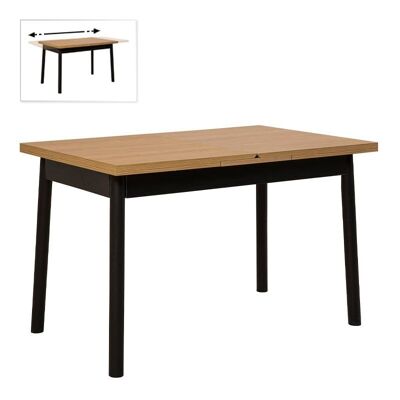 Extendable Table CLARA Natural - Black 120/153x75x77cm
