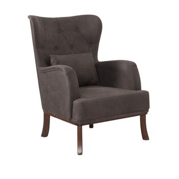 Fauteuil en velours ROMEO Anthracite 78x80x96cm 1