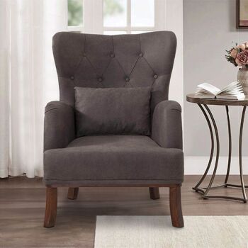 Fauteuil en velours ROMEO Anthracite 78x80x96cm 3