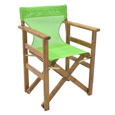 Folding Garden Armchair SPACE Walnut Light Green 61x51x86cm