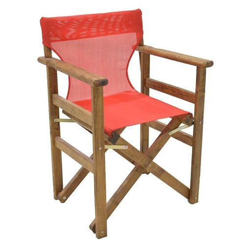 Folding Garden Armchair SPACE Walnut Red 61x51x86cm