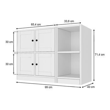 Meuble à chaussures JUSTUS Blanc 99x40x71,4cm 5