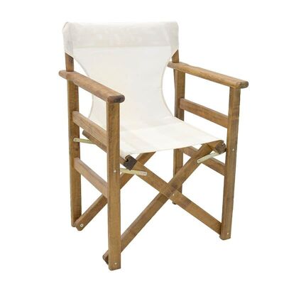 Folding Garden Armchair SPACE Walnut White 61x51x86cm