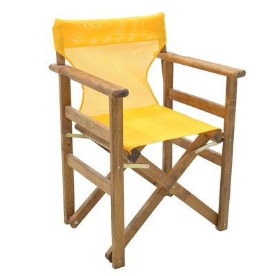 Folding Garden Armchair SPACE Walnut Yellow 61x51x86cm