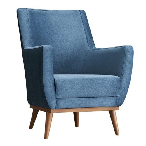 Velvet Armchair REGATA Blue 71x75x87cm