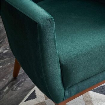 Fauteuil en Velours REGATA Vert Foncé 71x75x87cm 5