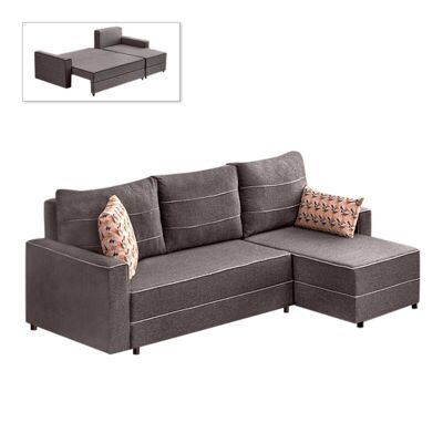 Right corner Sofa/Bed BURMA Brown 242x150x88cm