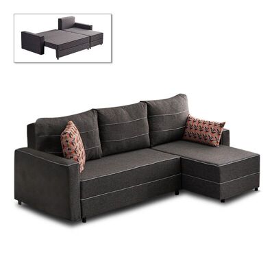 Right corner Sofa/Bed BURMA Anthracite 242x150x88cm
