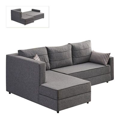 Left corner Sofa/Bed BALI Gray 242x160x88cm