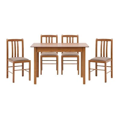 Ensemble de salle à manger ALPEN 5 pcs table extensible 120/150x68x77cm