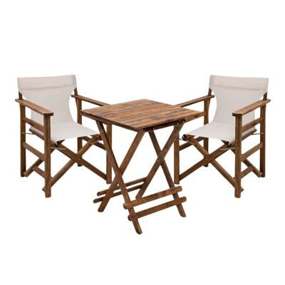 Ensemble de salle à manger de jardin DUCHESSE Table en bois 60x60cm