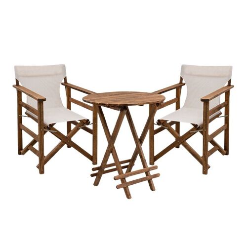 Garden Dining Set DUCHESS Wooden Table Ø60cm