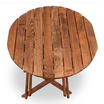 Salon de jardin DUCHESS Table en bois Ø60cm 7