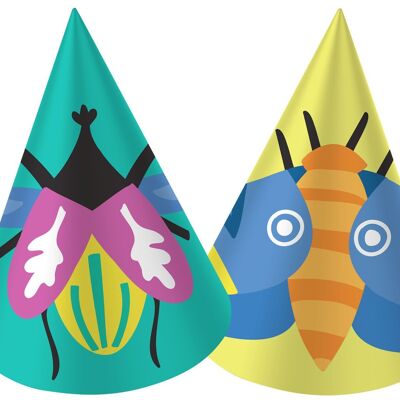 Party Hats - Buzzing Bugs - 6 pieces