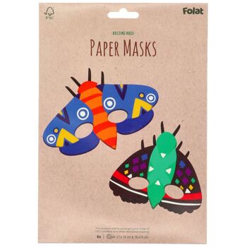 Masques en papier - Buzzing Bugs - 6 pièces 2