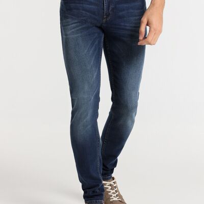 SIX VALVES -Jean Super Skinny - Taille Moyenne- Bleu Foncé Moyen