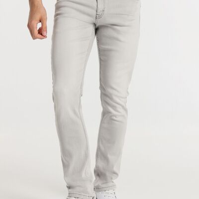 SIX VALVES – Slim-Jeans – mittlere Taille – Acid-Grey-Waschung