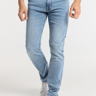 SECHS VENTILE – Slim-Jeans – mittlere Taille – Handtuch mittelhellblau