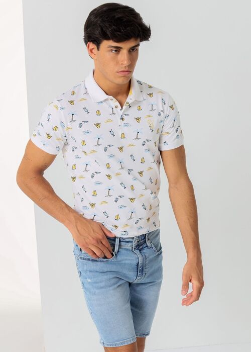 SIX VALVES -Polo short sleeve Summer All-Over-Print