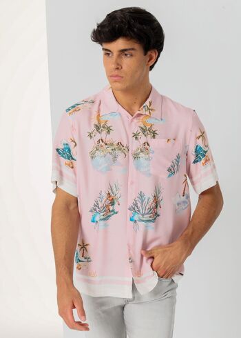 SIX VALVES -Chemise manches courtes Beach All-Over-Print