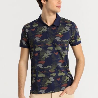 V&LUCCHINO - Polo Short Sleeve All-Over camouflage Print