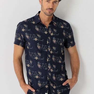 V&LUCCHINO - Chemise Manches Courtes All-Over V&L Imprimé Floral