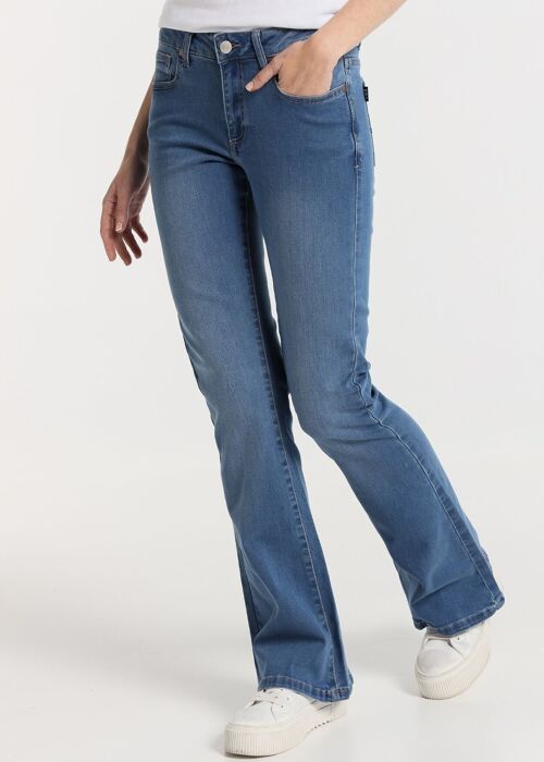 V&LUCCHINO - Jeans Flare - Low Waist Medium Wash