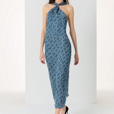 V&LUCCHINO - Dress long cross-over halter neck