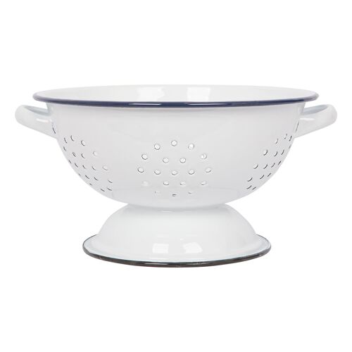 23.5cm White Enamel Colander - By Argon Tableware