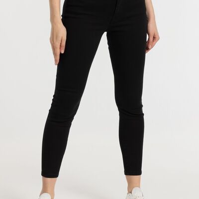 LOIS JEANS -Jeans taille haute skinny cheville Taille moyenne Ultra Black | Taille en pouces