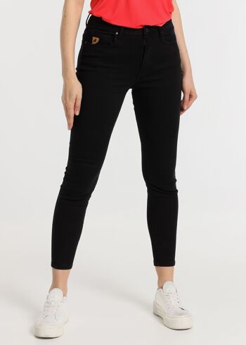 LOIS JEANS -Jeans taille haute skinny cheville Taille moyenne Ultra Black | Taille en pouces