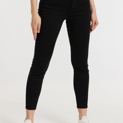LOIS JEANS - Jeans a vita alta alla caviglia skinny Vita media Ultra nero | Dimensioni in pollici