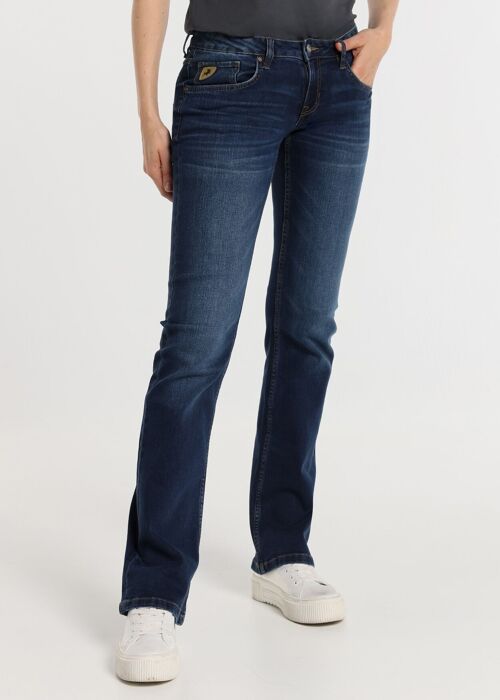 LOIS JEANS -Jeans boot cut - extra short rise dark blue wash