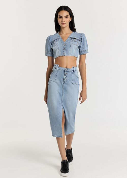 LOIS JEANS -Skirt Denim with patch pocket