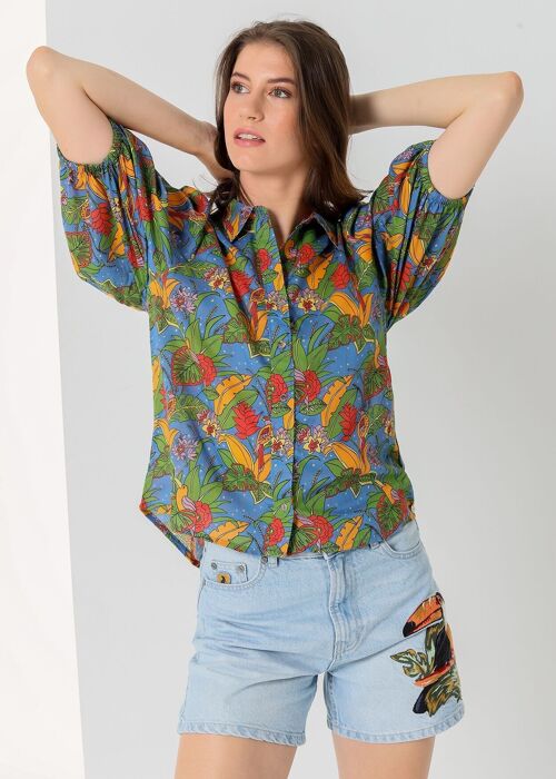 LOIS JEANS -Shirt 3/4 sleeve All-Over Tropical print