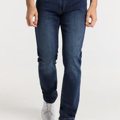 SIX VALVES – Jeans mit normaler Passform – mittlere Taille – mittleres Dunkelblau