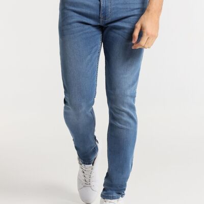 SIX VALVES - Jeans skinny - Vita media - Asciugamano Blu medio