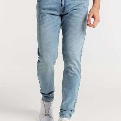 SIX VALVES – Super Skinny Jeans – Medium Waist Wash Medium Light
