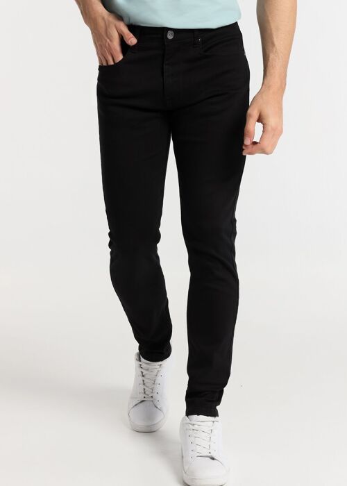 SIX VALVES -Jeans Super Skinny - Medium Waist -Ultra Black