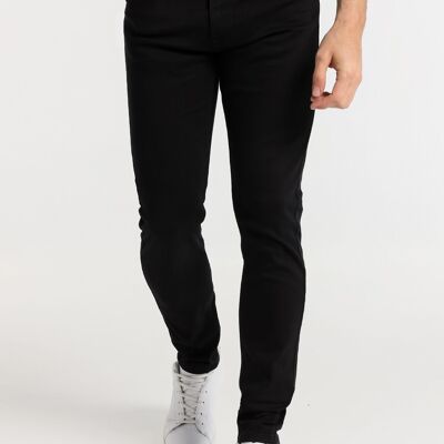 SIX VALVES -Jeans Super Skinny - Medium Waist -Ultra Black