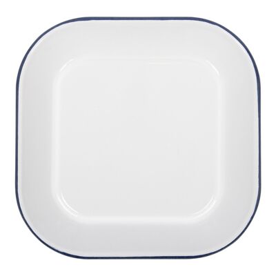 24.5cm x 24.5 cm weißes, quadratisches Emaille-Backblech – von Argon Tableware