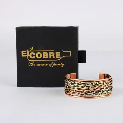 Bracelet léger en cuivre pur avec boîte cadeau (design 61)