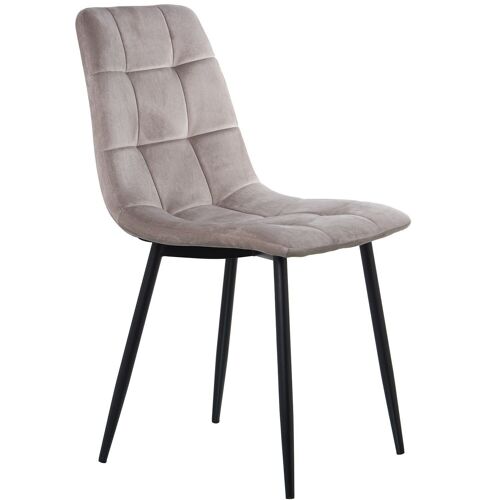 SILLA TELA BEIGE C/PATAS METALNEGRO, POLIÉSTER _44X55X86CM ALT.ASIENTO:48,5CM LL84189