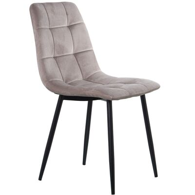 BEIGE FABRIC CHAIR WITH BLACK METAL LEGS, POLYESTER _44X55X86CM HIGH.SEAT:48.5CM LL84189