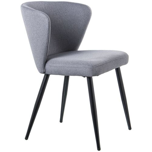 SILLA TELA GRIS C/PATAS METALNEGRO +PUNTA DORADA, POLIÉSTER _57X56X77CM ALT.ASIENTO:48,5CM LL84188