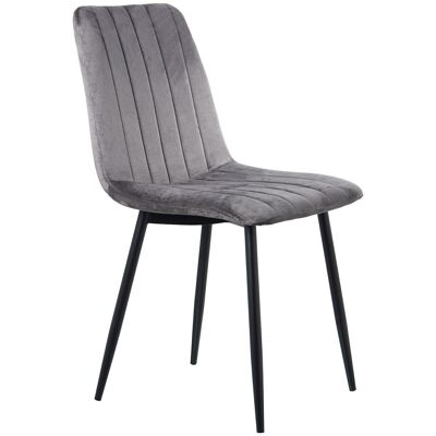 SEDIA IN TESSUTO GRIGIO CON GAMBE IN METALLO NERO, POLIESTERE _44X55X86CM ALTA.SEDE: 48,5 cm LL84192