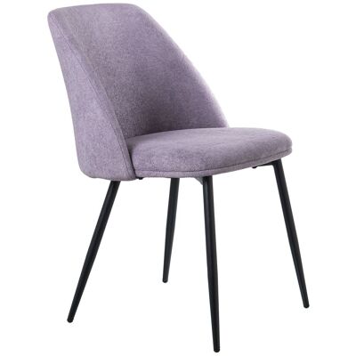 SEDIA IN TESSUTO GRIGIO GAMBE IN METALLO NERO, POLIESTERE _42X36X76CM ALTA.SEDE: 48,5 cm LL84186