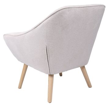 FAUTEUIL TISSU BEIGE PIEDS BOIS _83X74X76CM HAUT. SIÈGE:43CM LL83677 4