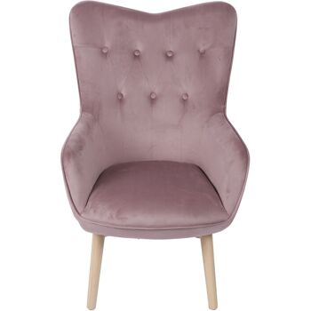 FAUTEUIL EN VELOURS MALVA PATASMADERA _65X71X99CM HAUT.SIÈGE:48CM LL83684 1