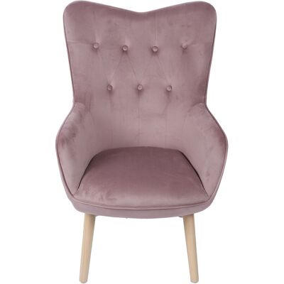 FAUTEUIL EN VELOURS MALVA PATASMADERA _65X71X99CM HAUT.SIÈGE:48CM LL83684